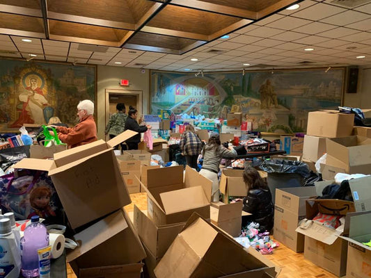 March 5, 2022 Collecting, sorting, sending medical and tactical supplies.